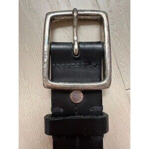 Rag & Bone Black Leather Belt Brass Buckle Classic Wardrobe Staple 31-35" Unisex